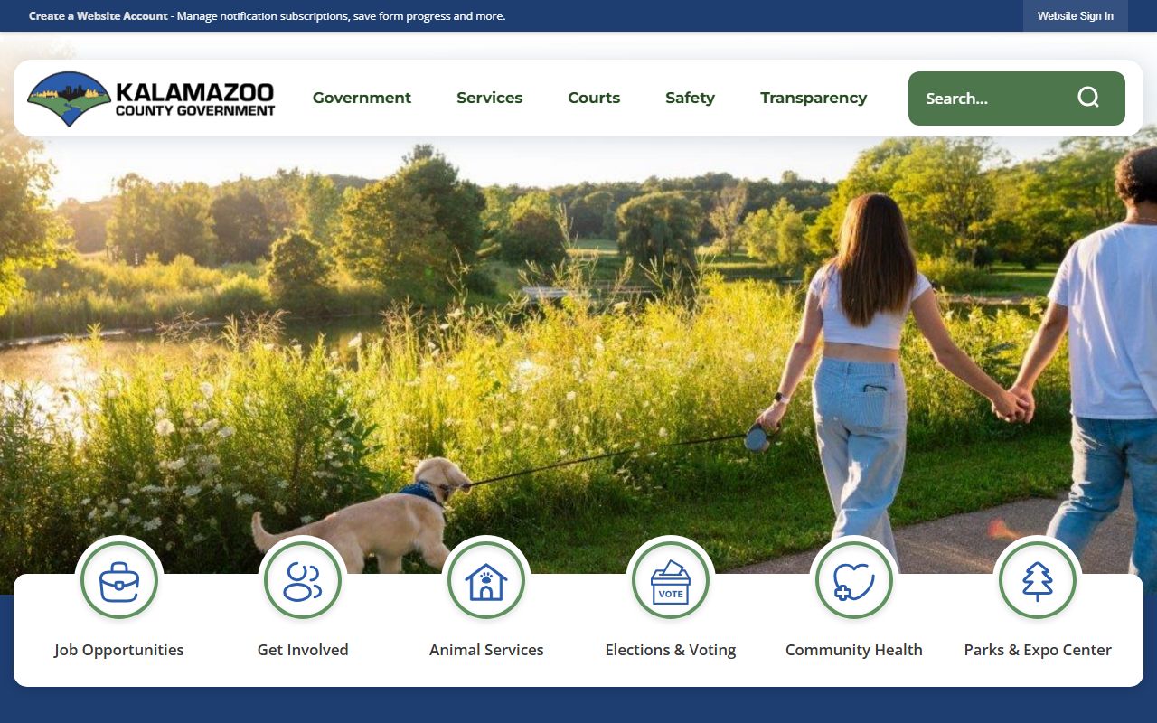 Kalamazoo County government website for Kalamazoo death records