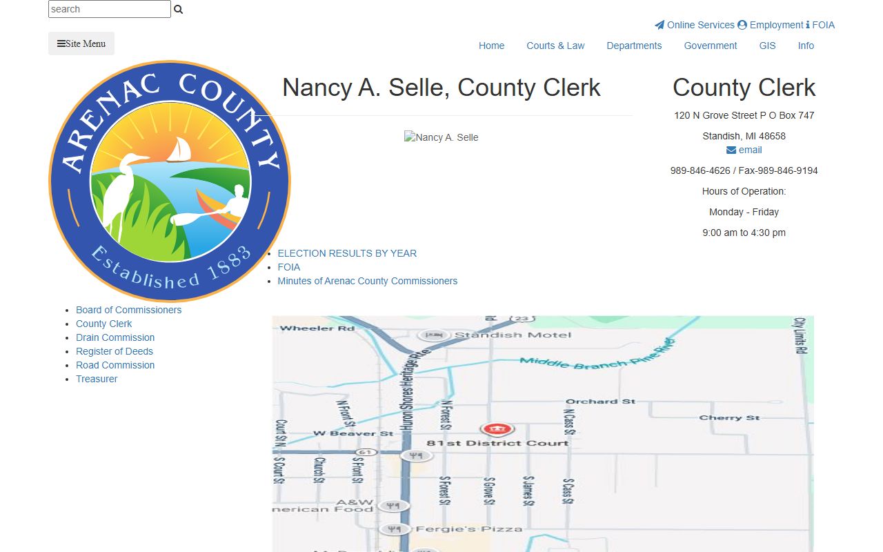 arenac county death records clerk website