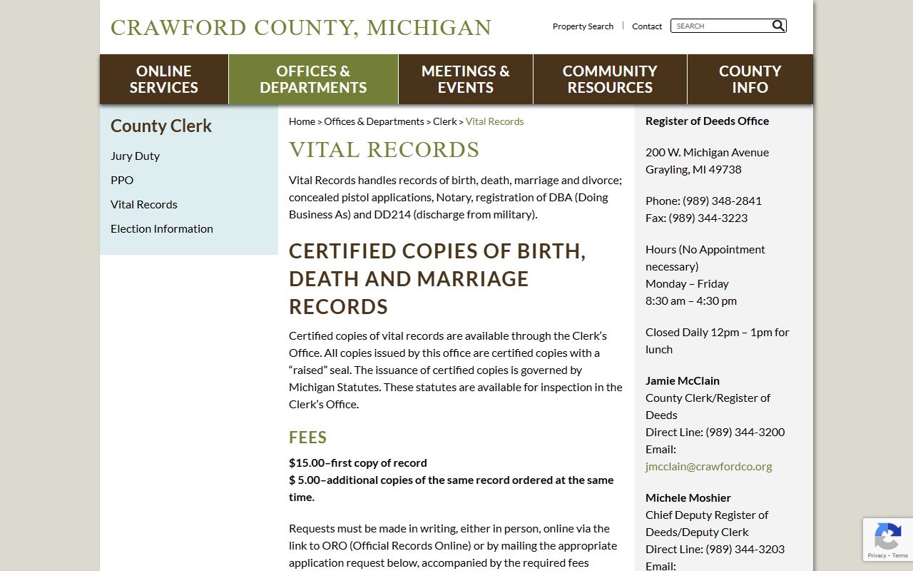 crawford county death records vital records page