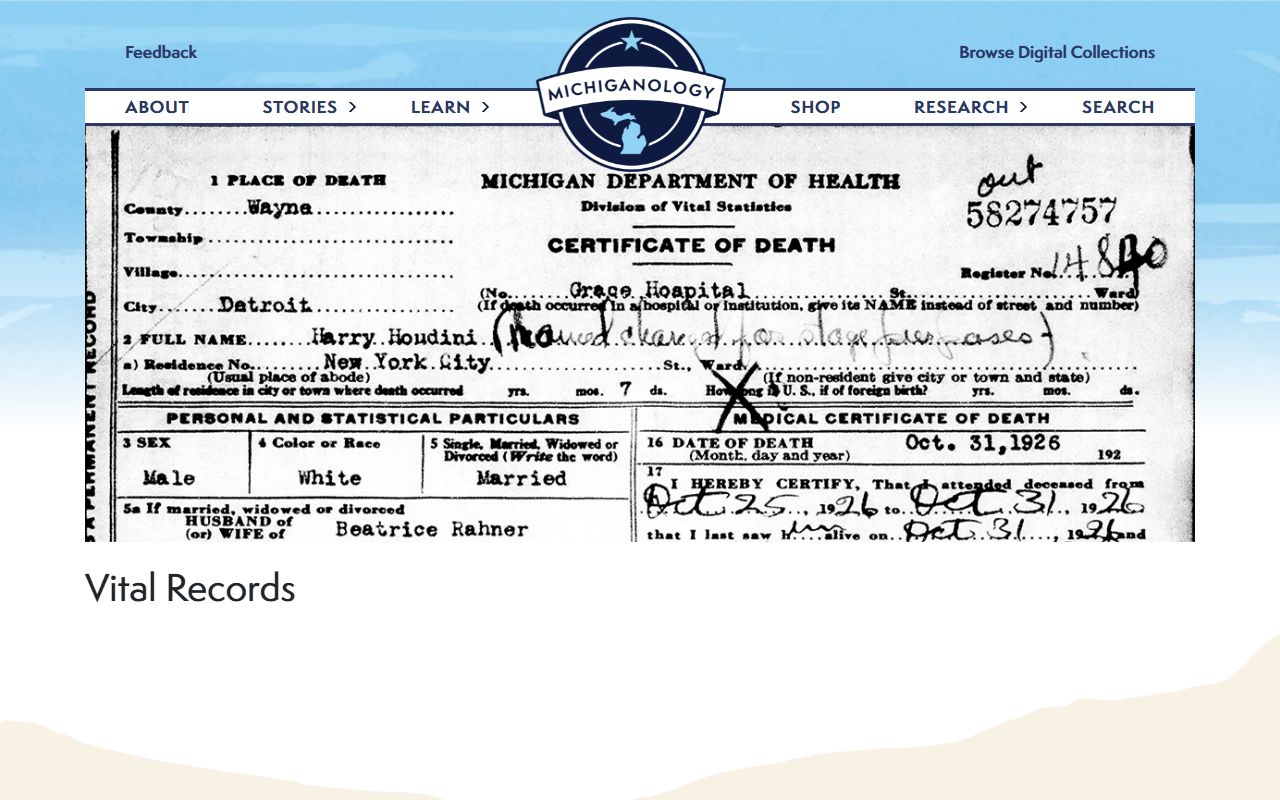 Michiganology Michigan vital records and death certificate search